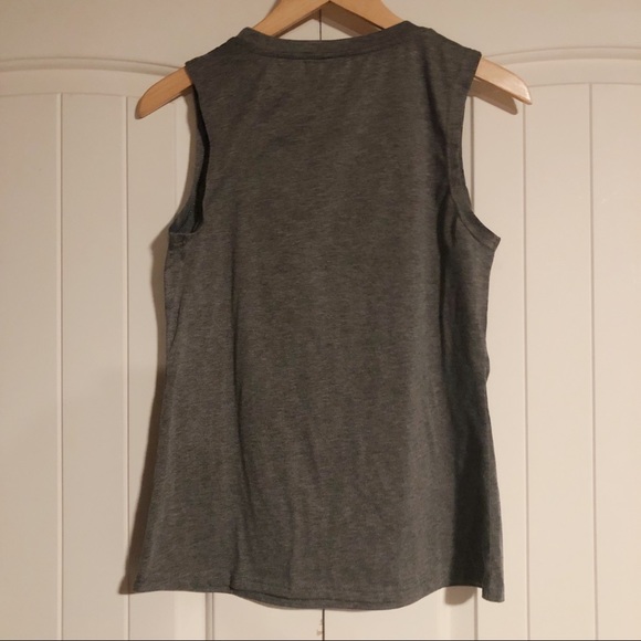 Pick Flowers Not War gray tank top - Picture 7 of 7